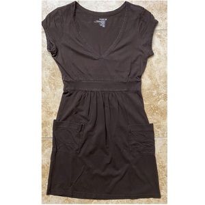 Old Navy Short Sleeve V-neck Cotton Casual Dress Women Medium; brown